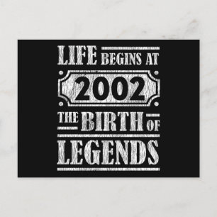 Carte Postale Légendaire Né en 2002 Cadeau d'anniversaire Rétro 