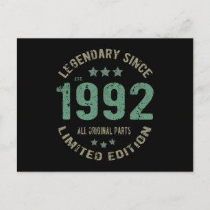 Carte Postale Légende d'anniversaire 33 ans Cadeau pour 33e anni