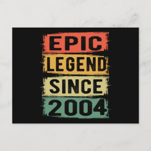 Carte Postale Légende Épique Depuis 2004 Cadeau d'anniversaire V