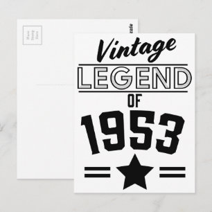 Carte Postale Légende vintage de 1953