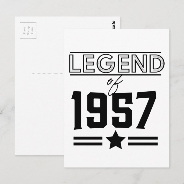 Carte Postale Légende vintage de 1957 (Devant / Derrière)