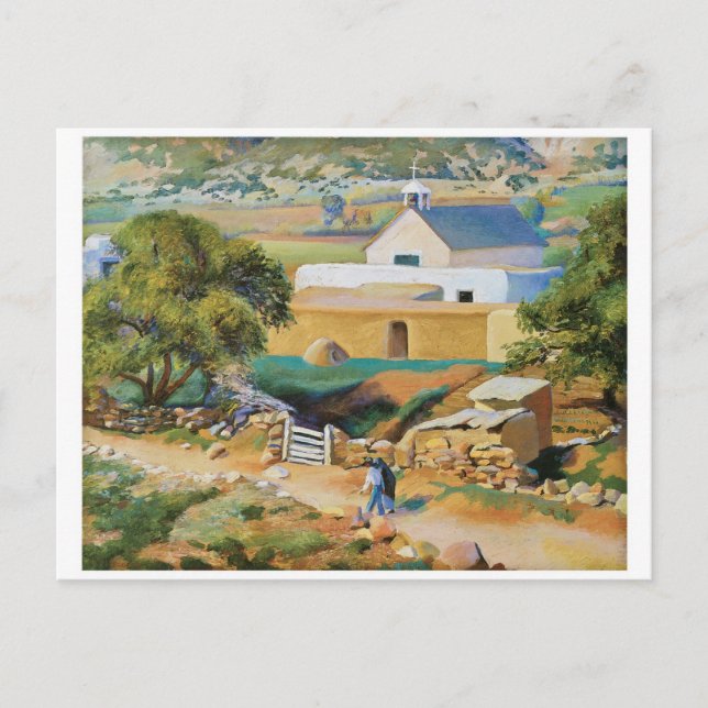 Carte Postale L'église de la mission par Kenneth Miller Adams (Devant)