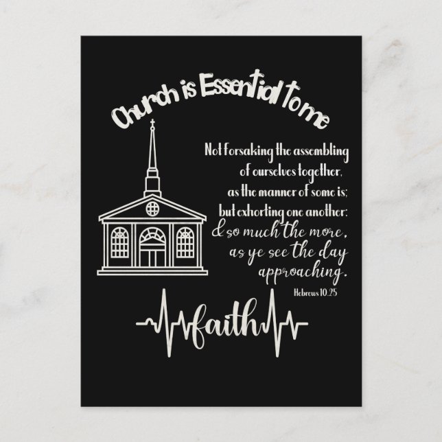 Carte Postale L'église est essentielle pour moi avec citation de (Devant)