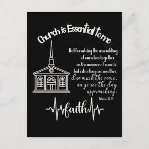 Carte Postale L'Eglise est essentielle pour moi avec une citatio