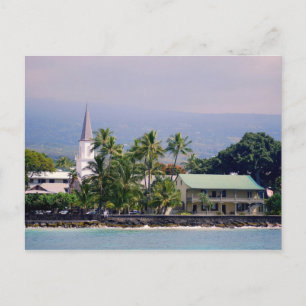 Carte Postale L'église Mokuaikaua, le palais Hulihee, Kailua-Kon