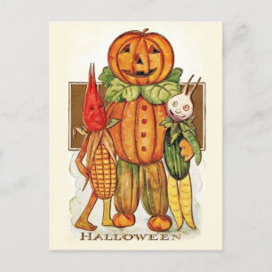 Carte Postale Légumes d'Halloween vintage