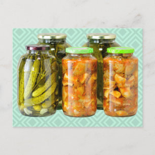 Carte Postale Légumes Fermentés en Pots 