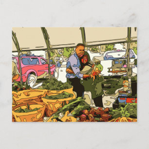 Carte Postale Légumes frais au marché des fermiers