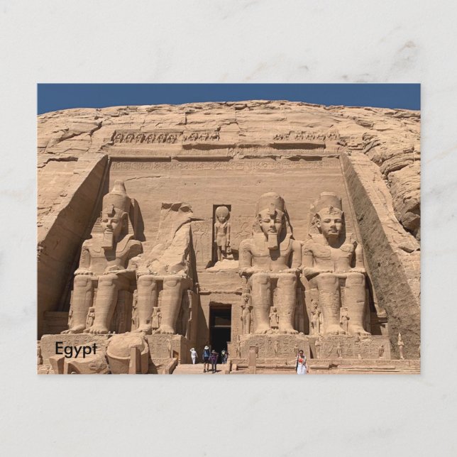 Carte Postale L'Egypte, le grand temple de Ramses II, Abu Simbel (Devant)