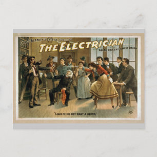 Carte Postale L'électricien, 'J'ai dit qu'il ne voulait pas un v
