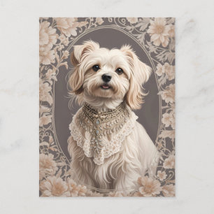 Carte Postale L'Élégant Chien Maltais William Morris Inspiré