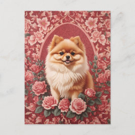 Carte Postale L'Élégant Chien Poméranien William Morris Inspiré
