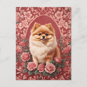 Carte Postale L'Élégant Chien Poméranien William Morris Inspiré