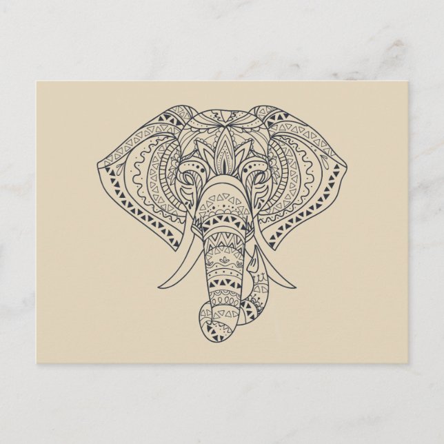 Carte Postale L'éléphant tribal Art animal africain (Devant)