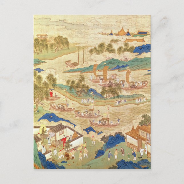 Carte Postale L'empereur Hui Tsung transportant des pierres perc (Devant)