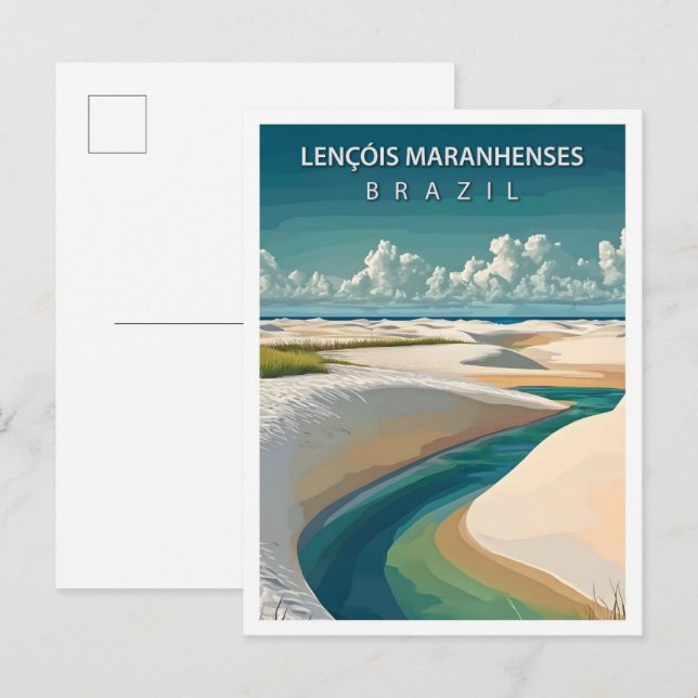 Carte Postale Lencois Maranhenses Brésil Travel (Devant / Derrière)