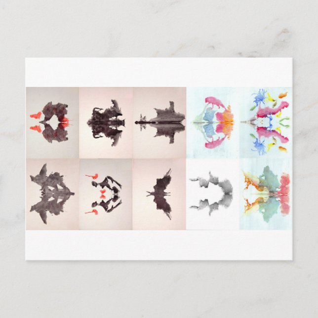 Carte Postale L'Encre D'Essai Rorschach Blots Les 10 Plaques 1-1 (Devant)