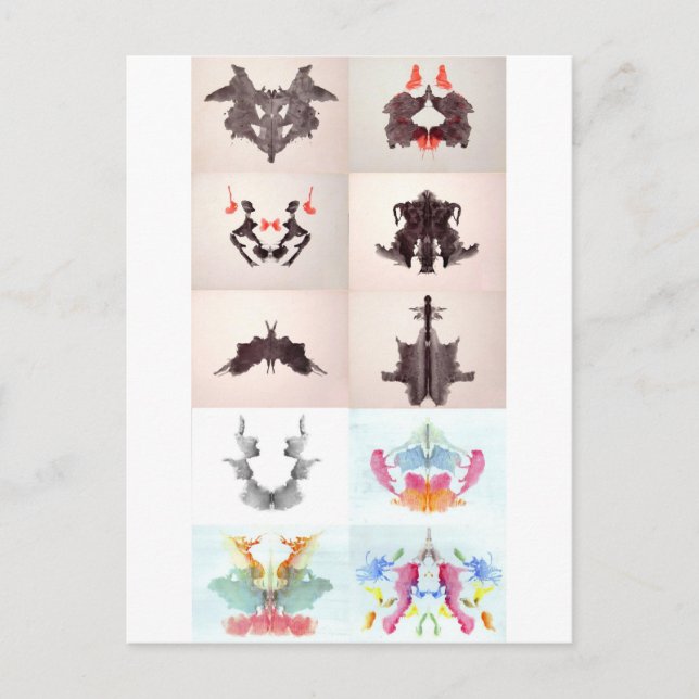 Carte Postale L'Encre D'Essai Rorschach Blots Les 10 Plaques 1-1 (Devant)