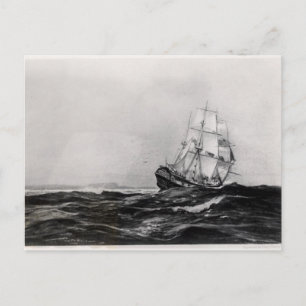 Carte Postale L'Endeavor en mer, 1900, gravée par Lowy