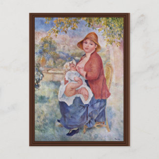 Carte Postale L'Enfant Au Sein (Maternité),