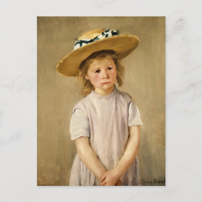 Carte Postale L'enfant de Cassatt en Casquette paille - avec un  (Devant)