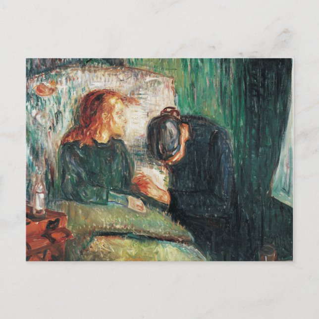 Carte Postale L'enfant malade d'Edvard Munch, montre Sofie à ell (Devant)