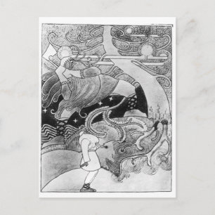 Carte Postale L'énorme chêne coupé