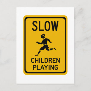 Carte Postale Lent - Enfants Jouant, Signal d'avertissement de t