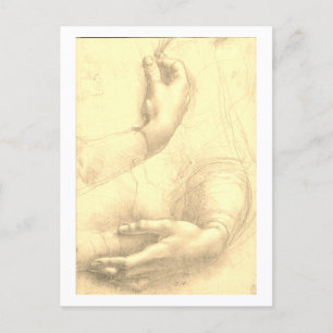 Carte Postale Léonard de Vinci, Étude des mains d'une femme