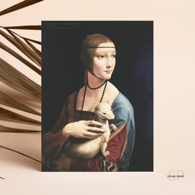 Carte Postale Léonard de Vinci Lady avec une peinture d'Ermine (Créateur téléchargé)