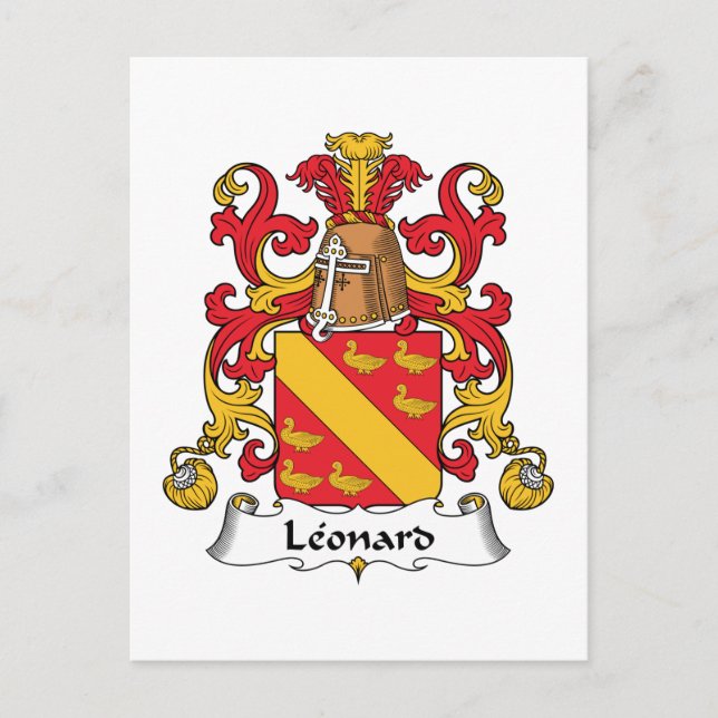 Carte Postale Leonard Family Crest (Devant)