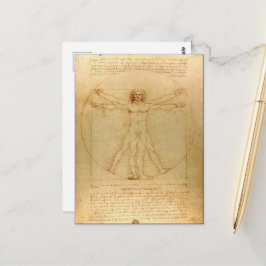 Carte Postale Leonardo Da Vinci, Homme de Vitruve, Nombre d'Or