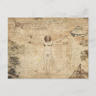 Carte Postale Leonardo Da Vinci L'Homme Vitruvien