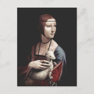 Carte Postale Leonardo da Vinci Portr? t einer Dame mit Hermelin