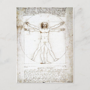 Carte Postale Leonardo da Vinci récapitulatif : Les proportions