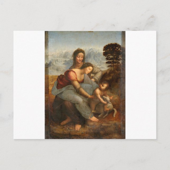 Carte Postale Leonardo Vinci - La Vierge et l'Enfant avec Sainte (Devant)