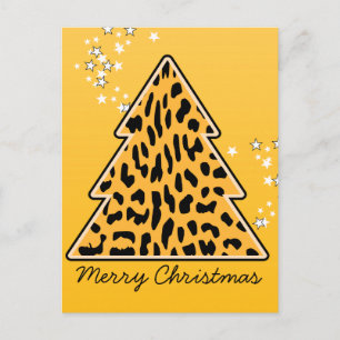 Carte postale Leopard cheetah Christmas Tree