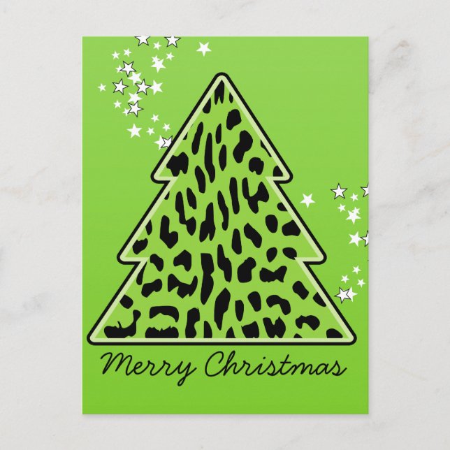 Carte postale Leopard cheetah Christmas Tree (Devant)