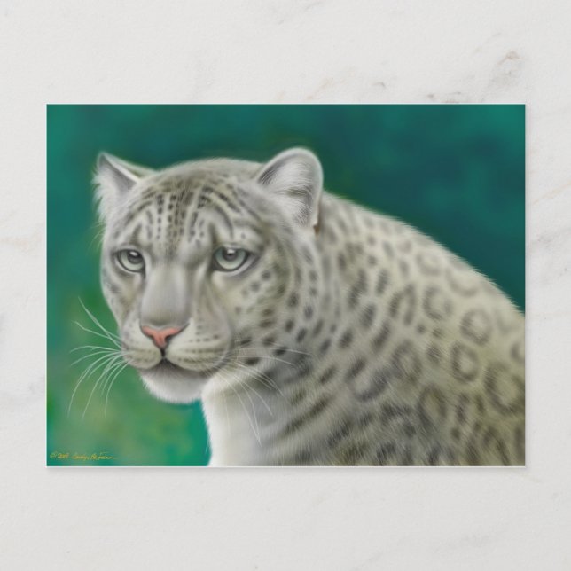 Carte postale léopard des neiges (Devant)