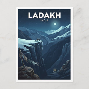 Carte Postale Léopard des neiges, Ladakh Leh Inde Souvenir