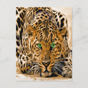 Carte Postale Leopard des yeux verts
