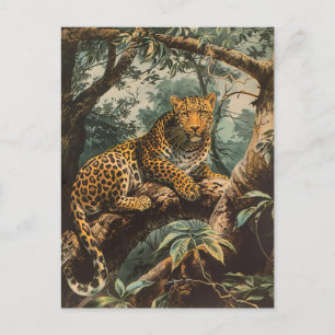Carte Postale Leopard Vintage