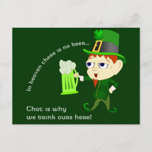 Carte Postale Leprechaun Beer St. Patrick's Day Postcard