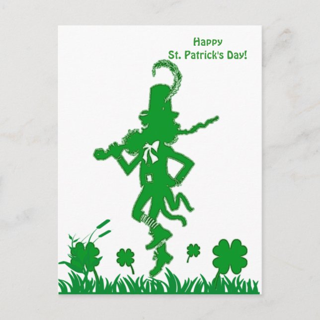 Carte postale Leprechaun de la Saint-Patrick (Devant)
