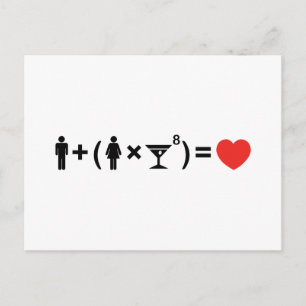 Carte Postale L'équation d'amour pour les femmes