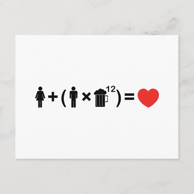 Carte Postale L'équation d'amour pour les hommes (Devant)