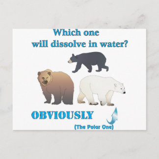 Carte Postale Lequel va se dissoudre dans l'eau Polar Chimie