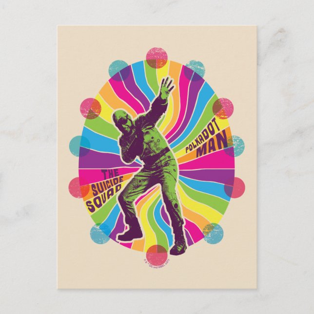 Carte Postale L'équipe du suicide | Polka-Dot Homme Psychédéliqu (Devant)
