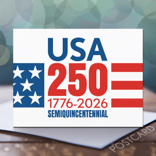 Carte Postale Les 250 ans des États-Unis - Stars and Stripes