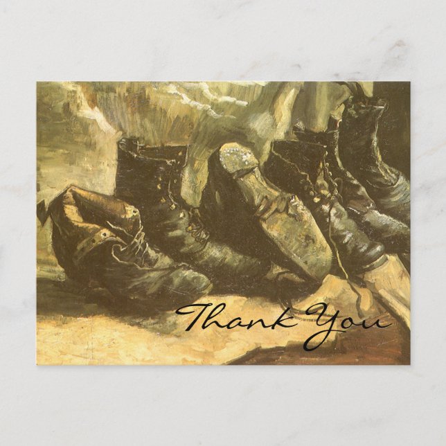 Carte Postale Les 3 paires de chaussures de Van Gogh (Devant)